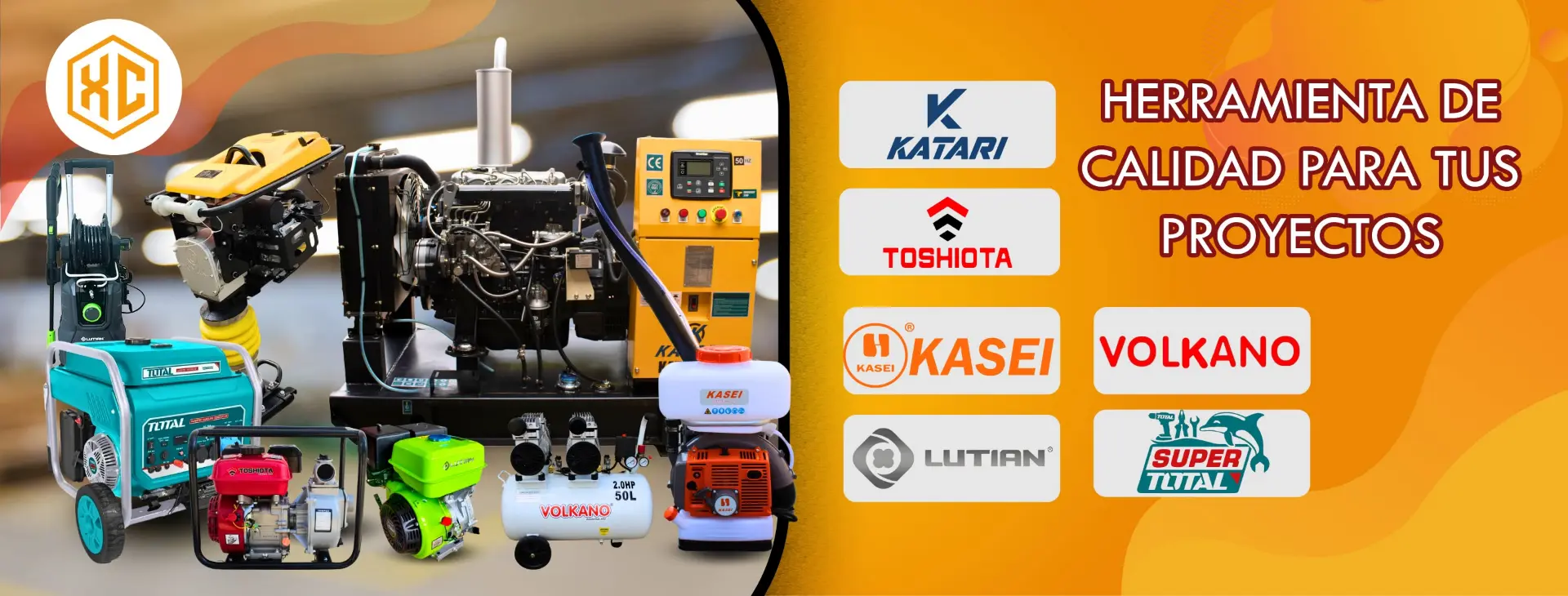 Marcas Katari, Toshiota, Kasei, Volkano, Lutian y Total distribuidas por Ximcruz